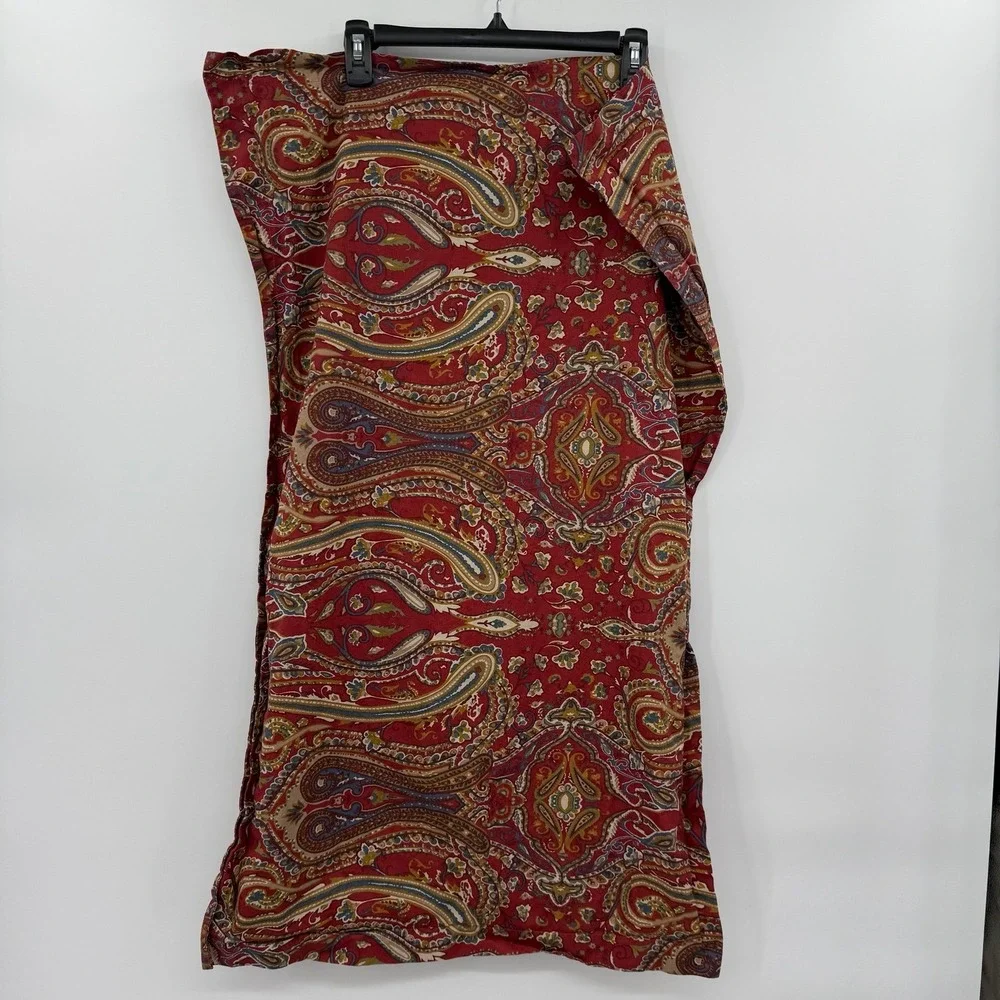 Vtg Ralph Lauren Red Paisley Striped King pillowcase sham - Picture 1 of 4